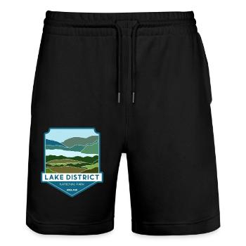Parc national du Lake District – Angleterre - Short de jogging bio TRAINER Stanley/Stella unisexe - noir - Devant - Nik (191cm) & Marisol (170cm)
