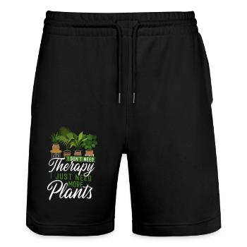 Plant Lover Gardening I Don't Need - Stanley/Stella Unisex Bio Joggingshorts Trainer  - Schwarz - Vorne - Nik (191cm) & Marisol (170cm)