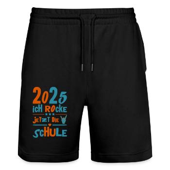 School Child 2025 Young Girls School Enrollment 2025 Decoration - Stanley/Stella Trainer Unisex Organic Jogging Shorts - black - Front - Nik (191cm) & Marisol (170cm)