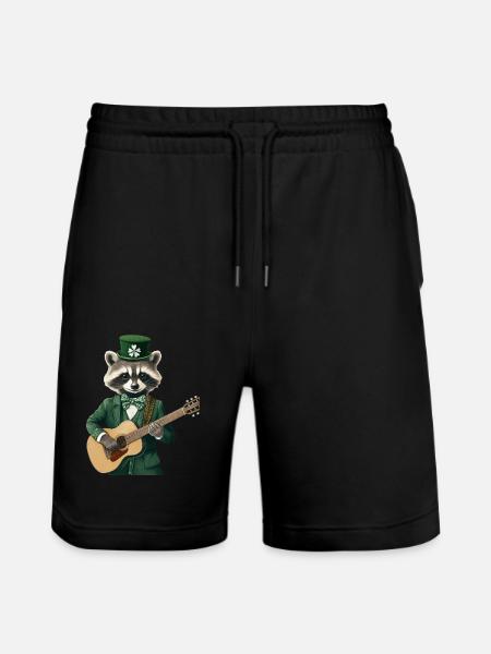Waschbär - Stanley/Stella Unisex Bio Joggingshorts Trainer - Schwarz