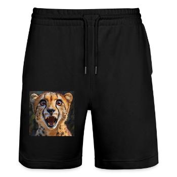 Gepard - Stanley/Stella Unisex Bio Joggingshorts Trainer  - Schwarz - Vorne - Nik (191cm) & Marisol (170cm)