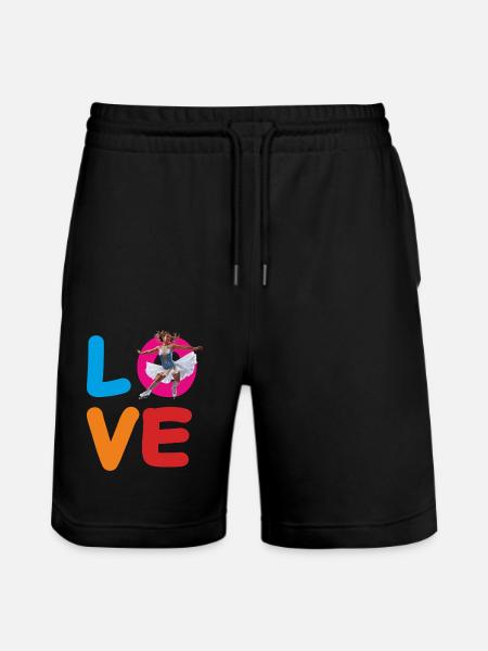 EISKUNSTLAUF LOVE - Stanley/Stella Unisex Bio Joggingshorts Trainer - Schwarz