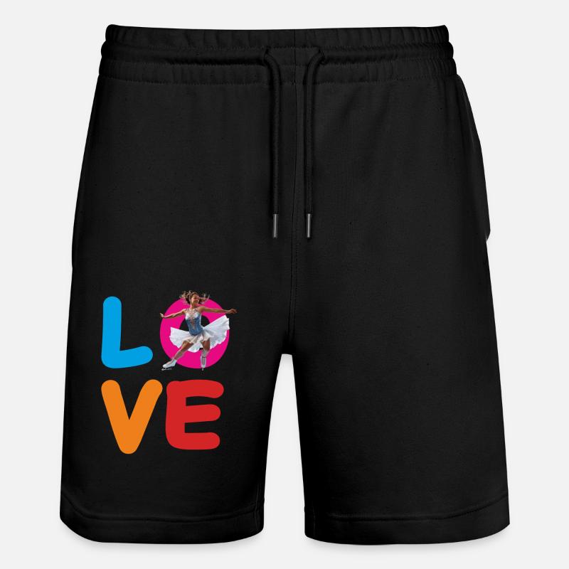 EISKUNSTLAUF LOVE - Stanley/Stella Unisex Bio Joggingshorts Trainer  - Schwarz