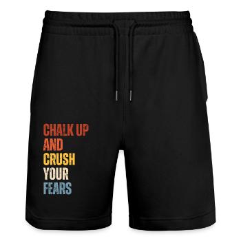 Bouldering Chalk Up Boulderer - Stanley/Stella Trainer Unisex Organic Jogging Shorts - black - Front - Nik (191cm) & Marisol (170cm)