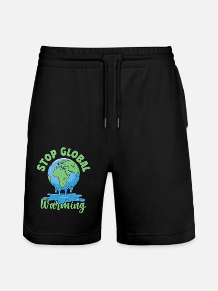Stop Global Warming - Stanley/Stella Trainer Unisex Organic Jogging Shorts - black