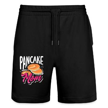 Crêpes Maman Petit-déjeuner Amour - Short de jogging bio TRAINER Stanley/Stella unisexe - noir - Devant - Nik (191cm) & Marisol (170cm)