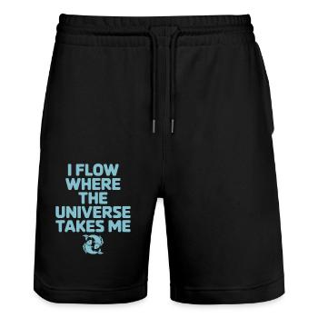 Fische Sternzeichen Ich Fließe Mit Dem Universum - Stanley/Stella Unisex Bio Joggingshorts Trainer  - Schwarz - Vorne - Nik (191cm) & Marisol (170cm)