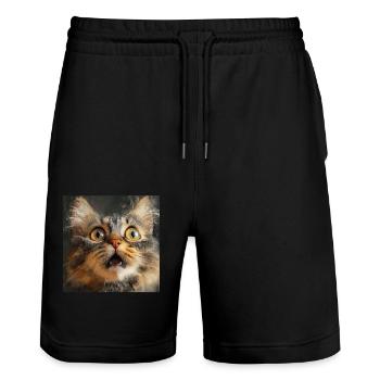 Maine Coon - Stanley/Stella Unisex Bio Joggingshorts Trainer  - Schwarz - Vorne - Nik (191cm) & Marisol (170cm)