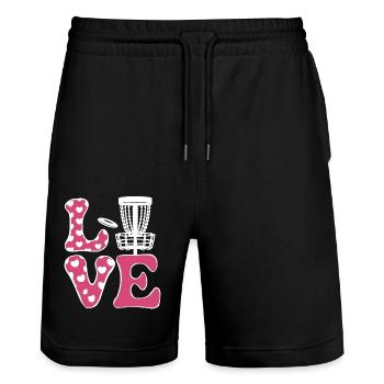 Disc Golf Dire Sports Drôle Disc Golf Cadeau - Short de jogging bio TRAINER Stanley/Stella unisexe - noir - Devant - Nik (191cm) & Marisol (170cm)