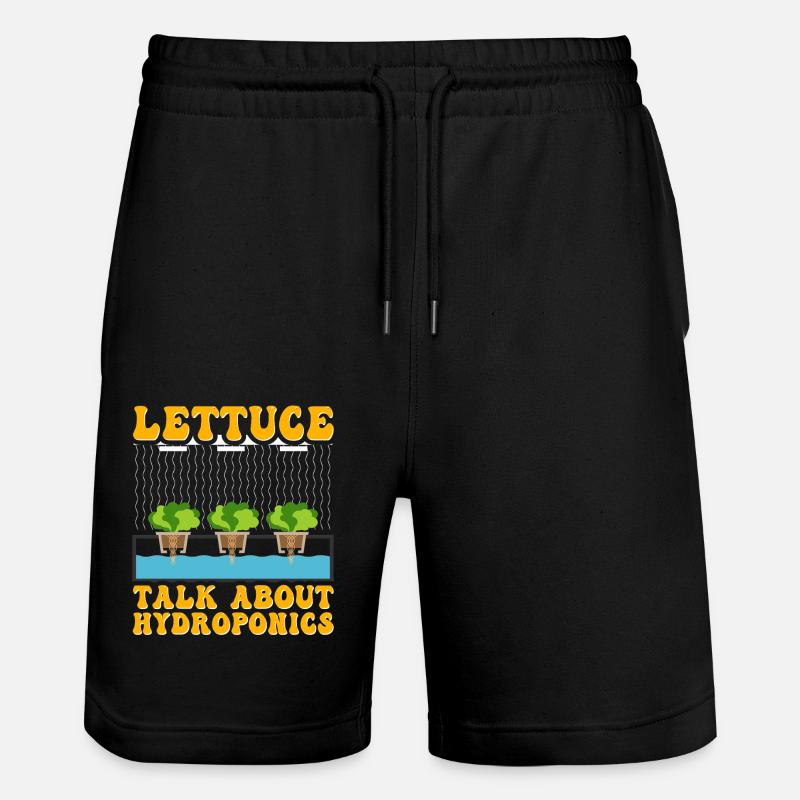Lettuce talk about Hydroponics - Stanley/Stella Trainer Unisex Organic Jogging Shorts - black