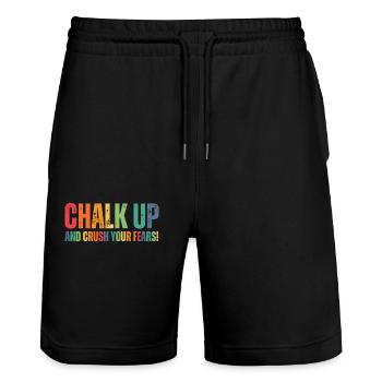 Bouldering Chalk Up Boulderer - Stanley/Stella Trainer Unisex Organic Jogging Shorts - black - Front - Nik (191cm) & Marisol (170cm)