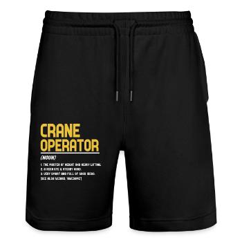 Crane operator definition - Stanley/Stella Trainer Unisex Organic Jogging Shorts - black - Front - Nik (191cm) & Marisol (170cm)