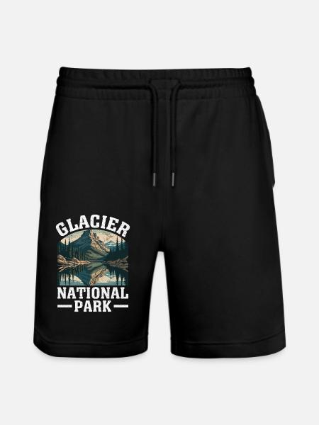 Glacier National Park Nature Design - Stanley/Stella Trainer Unisex Organic Jogging Shorts - black