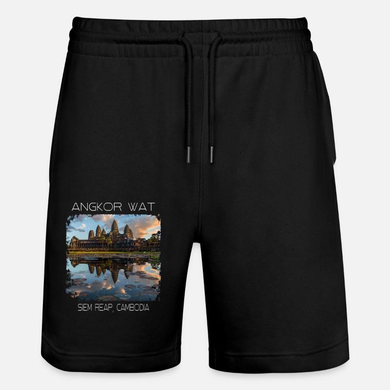 Angkor wat - Stanley/Stella Unisex Bio Joggingshorts Trainer  - Schwarz