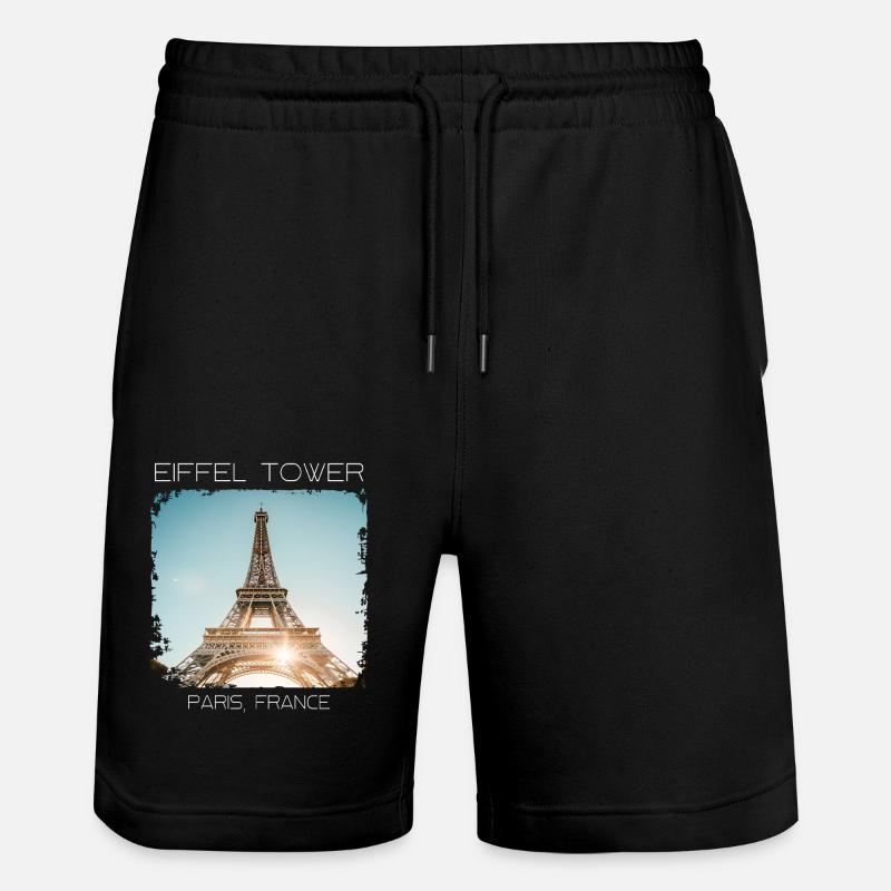 Eiffelturm - Stanley/Stella Unisex Bio Joggingshorts Trainer  - Schwarz