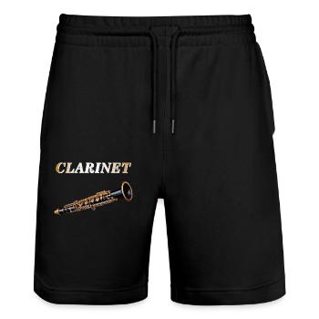 CLARINETTE - Short de jogging bio TRAINER Stanley/Stella unisexe - noir - Devant - Nik (191cm) & Marisol (170cm)
