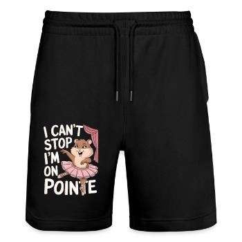 Ich Kann Nicht Aufhören Ich Bin Auf Spitze Hamster - Stanley/Stella Unisex Bio Joggingshorts Trainer  - Schwarz - Vorne - Nik (191cm) & Marisol (170cm)