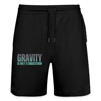 La gravité n’est qu’une suggestion de bloc - Short de jogging bio TRAINER Stanley/Stella unisexe - noir - Devant - Nik (191cm) & Marisol (170cm)