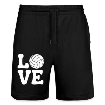 volley-ball dire drôle de cadeau de volley-ball - Short de jogging bio TRAINER Stanley/Stella unisexe - noir - Devant - Nik (191cm) & Marisol (170cm)