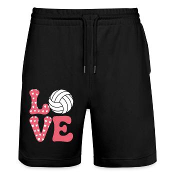 Volleyball Spruch Lustiges Volleyball Geschenk - Stanley/Stella Unisex Bio Joggingshorts Trainer  - Schwarz - Vorne - Nik (191cm) & Marisol (170cm)