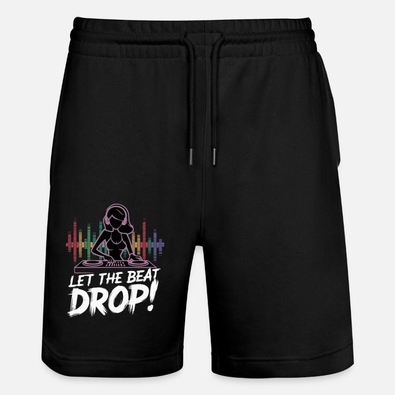 COOLES T-SHIRT, LASS DEN BEAT - Stanley/Stella Unisex Bio Joggingshorts Trainer  - Schwarz