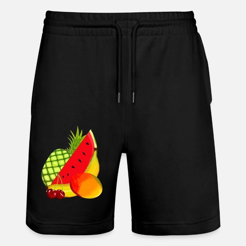 Obst Frucht exotisch Früchte - Stanley/Stella Unisex Bio Joggingshorts Trainer  - Schwarz