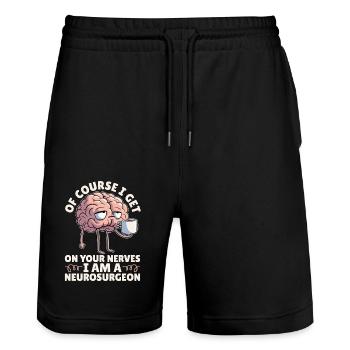 Neurosurgeon Of Course I Get On Your Brain Surgeon - Stanley/Stella Unisex Bio Joggingshorts Trainer  - Schwarz - Vorne - Nik (191cm) & Marisol (170cm)