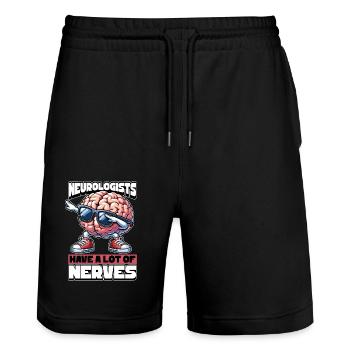 Neurologists Have A Lot of Nerves Brain Doctor - Stanley/Stella Unisex Bio Joggingshorts Trainer  - Schwarz - Vorne - Nik (191cm) & Marisol (170cm)