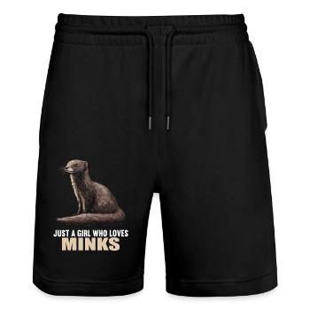 Nerze Nerz - Stanley/Stella Unisex Bio Joggingshorts Trainer  - Schwarz - Vorne - Nik (191cm) & Marisol (170cm)