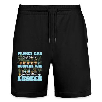 Plant Lover Gardening Dad Plants - Stanley/Stella Trainer Unisex Organic Jogging Shorts - black - Front - Nik (191cm) & Marisol (170cm)