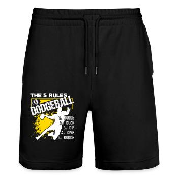 Dodgeball The 5 Rules Of Dodgeball - Stanley/Stella Trainer Unisex Organic Jogging Shorts - black - Front - Nik (191cm) & Marisol (170cm)