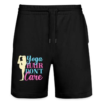 Yoga Cheveux Ne S’en soucie Pas Drôle Yoga - Short de jogging bio TRAINER Stanley/Stella unisexe - noir - Devant - Nik (191cm) & Marisol (170cm)
