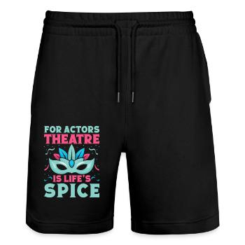 Le théâtre musical est l’idée cadeau de Life ́s Spice - Short de jogging bio TRAINER Stanley/Stella unisexe - noir - Devant - Nik (191cm) & Marisol (170cm)