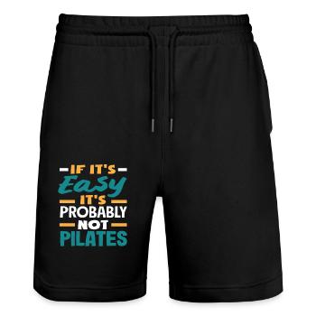 Pilates - if it's easy, it is - Stanley/Stella Trainer Unisex Organic Jogging Shorts - black - Front - Nik (191cm) & Marisol (170cm)