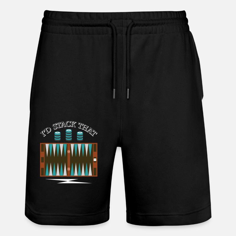 Backgammon Spiel - Stanley/Stella Unisex Bio Joggingshorts Trainer  - Schwarz