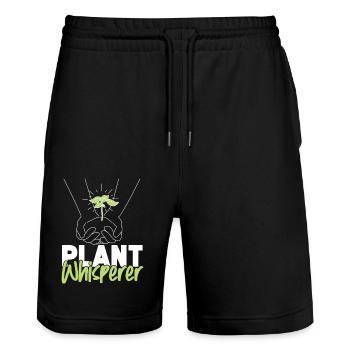 Plant Lover Gardening Plant - Stanley/Stella Trainer Unisex Organic Jogging Shorts - black - Front - Nik (191cm) & Marisol (170cm)