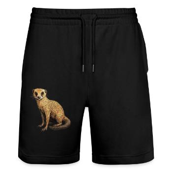 Mongoose's Mongoose - Stanley/Stella Trainer Unisex Organic Jogging Shorts - black - Front - Nik (191cm) & Marisol (170cm)