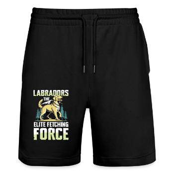 Chasse au Labrador - Short de jogging bio TRAINER Stanley/Stella unisexe - noir - Devant - Nik (191cm) & Marisol (170cm)