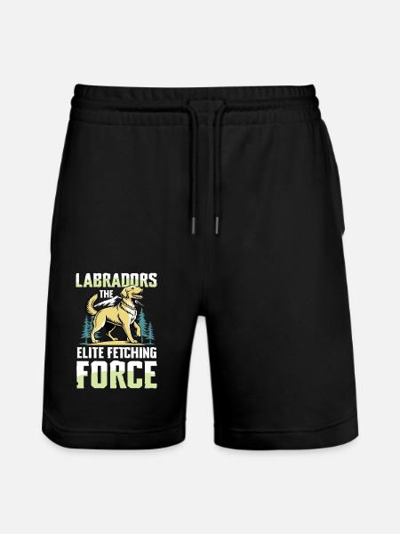 Jagd Mit Labrador - Stanley/Stella Unisex Bio Joggingshorts Trainer - Schwarz