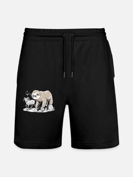 Bélier Zodiaque Soth avec paresseux et chèvre - Short de jogging bio TRAINER Stanley/Stella unisexe - noir