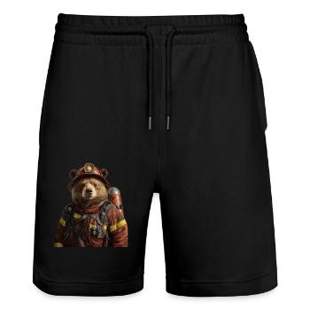 Tragen - Stanley/Stella Unisex Bio Joggingshorts Trainer  - Schwarz - Vorne - Nik (191cm) & Marisol (170cm)