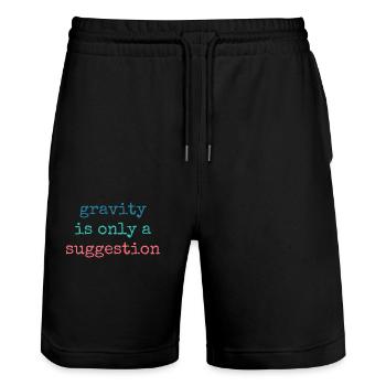 Schwerkraft Ist Nur Ein Vorschlag Boulderer - Stanley/Stella Unisex Bio Joggingshorts Trainer  - Schwarz - Vorne - Nik (191cm) & Marisol (170cm)