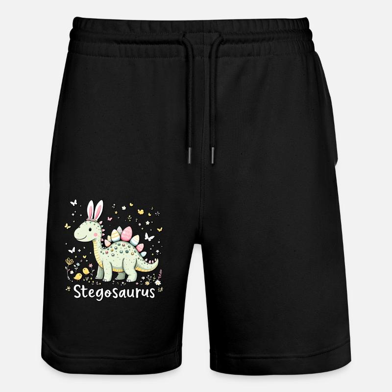 Stegosaurus - Stanley/Stella Trainer Unisex Organic Jogging Shorts - black