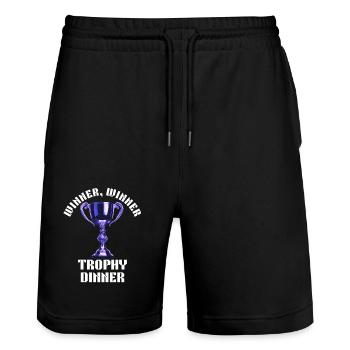 Winner Winner Trophy Dinner - Stanley/Stella Trainer Unisex Organic Jogging Shorts - black - Front - Nik (191cm) & Marisol (170cm)