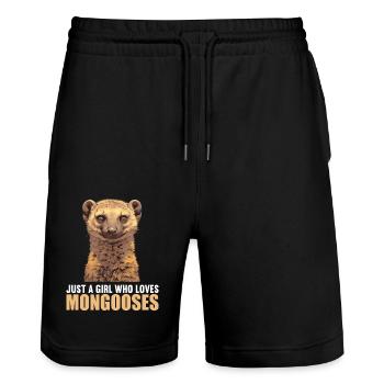 Mungos Mungo - Stanley/Stella Unisex Bio Joggingshorts Trainer  - Schwarz - Vorne - Nik (191cm) & Marisol (170cm)