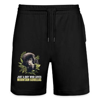 Berggorillas Berggorilla - Stanley/Stella Unisex Bio Joggingshorts Trainer  - Schwarz - Vorne - Nik (191cm) & Marisol (170cm)