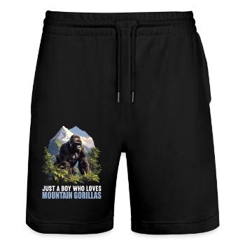 Berggorillas Berggorilla - Stanley/Stella Unisex Bio Joggingshorts Trainer  - Schwarz - Vorne - Nik (191cm) & Marisol (170cm)
