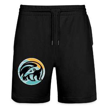 Anteater - Stanley/Stella Trainer Unisex Organic Jogging Shorts - black - Front - Nik (191cm) & Marisol (170cm)