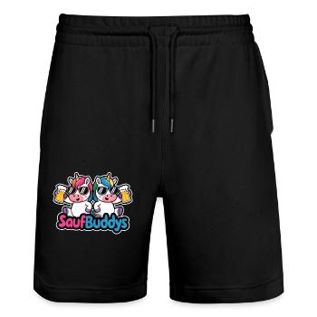 Booze Buddy Booze Buddies Drink Beer Alcohol Party A - Short de jogging bio TRAINER Stanley/Stella unisexe - noir - Devant - Nik (191cm) & Marisol (170cm)