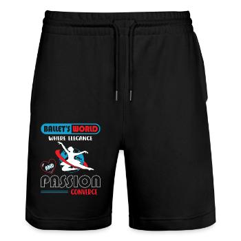 Ballerina Ballett mädchen - Stanley/Stella Unisex Bio Joggingshorts Trainer  - Schwarz - Vorne - Nik (191cm) & Marisol (170cm)